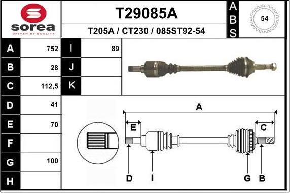 EAI T29085A - Arbre de transmission cwaw.fr