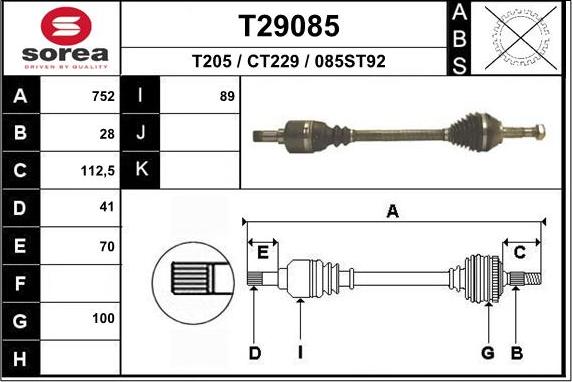 EAI T29085 - Arbre de transmission cwaw.fr