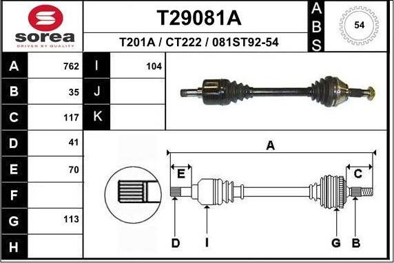 EAI T29081A - Arbre de transmission cwaw.fr