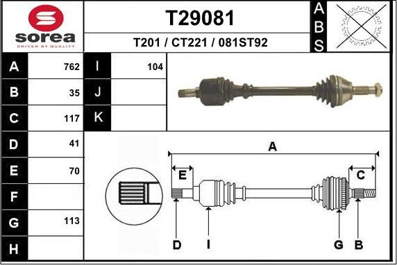 EAI T29081 - Arbre de transmission cwaw.fr