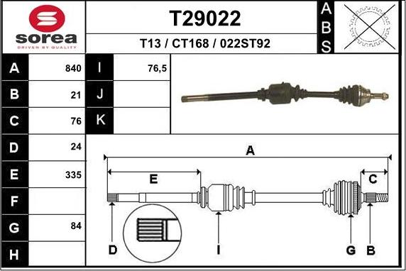 EAI T29022 - Arbre de transmission cwaw.fr