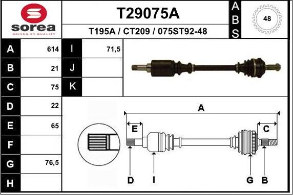 EAI T29075A - Arbre de transmission cwaw.fr