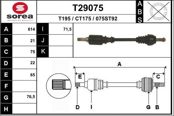 EAI T29075 - Arbre de transmission cwaw.fr