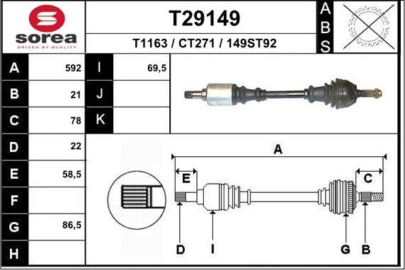 EAI T29149 - Arbre de transmission cwaw.fr