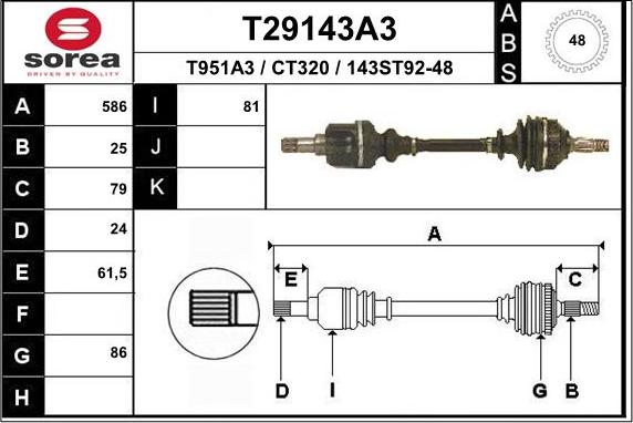 EAI T29143A3 - Arbre de transmission cwaw.fr