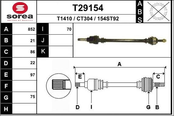 EAI T29154 - Arbre de transmission cwaw.fr