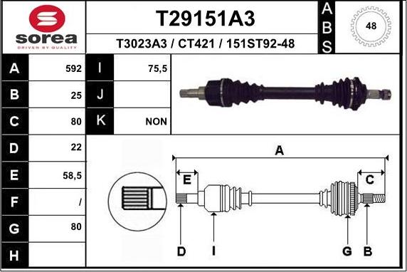 EAI T29151A3 - Arbre de transmission cwaw.fr