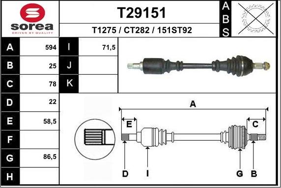 EAI T29151 - Arbre de transmission cwaw.fr