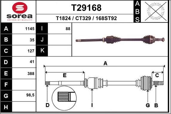 EAI T29168 - Arbre de transmission cwaw.fr