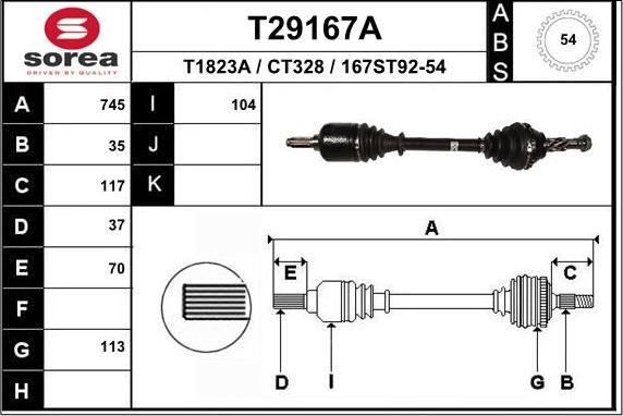 EAI T29167A - Arbre de transmission cwaw.fr