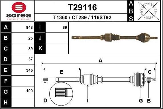 EAI T29116 - Arbre de transmission cwaw.fr