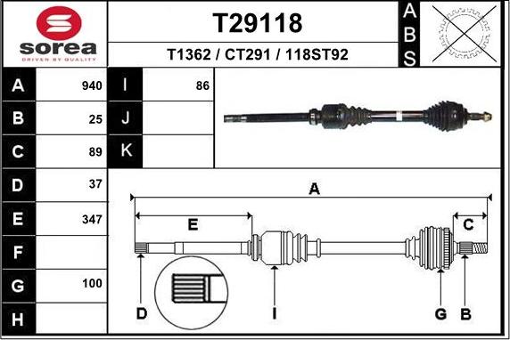 EAI T29118 - Arbre de transmission cwaw.fr