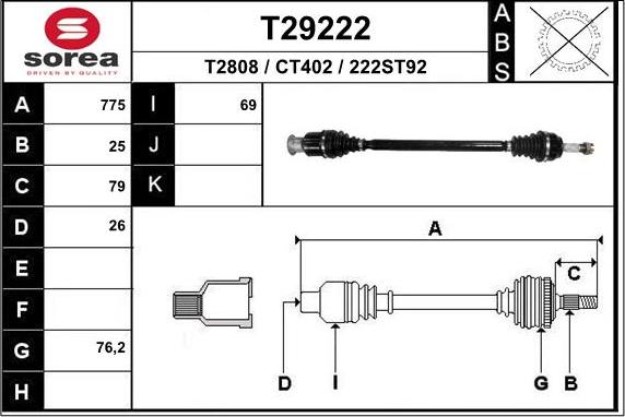 EAI T29222 - Arbre de transmission cwaw.fr