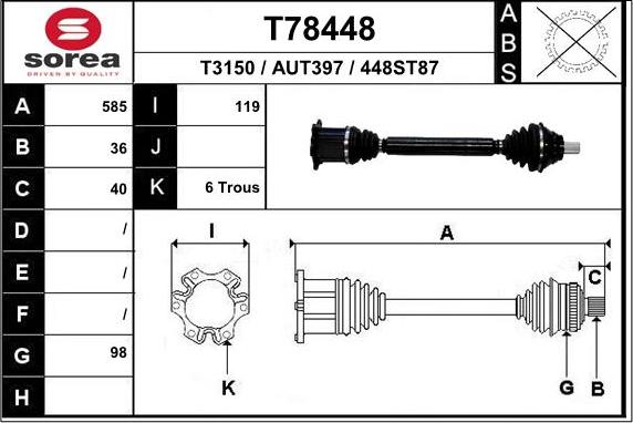 EAI T78448 - Arbre de transmission cwaw.fr