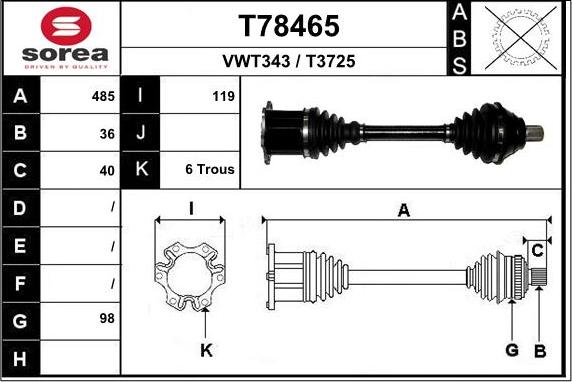 EAI T78465 - Arbre de transmission cwaw.fr