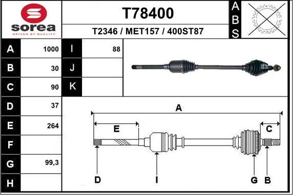 EAI T78400 - Arbre de transmission cwaw.fr