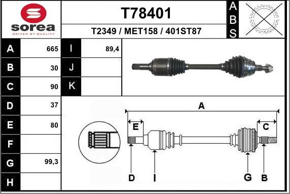 EAI T78401 - Arbre de transmission cwaw.fr