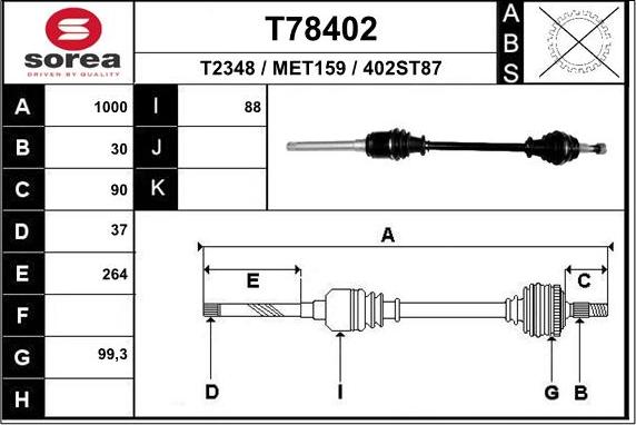 EAI T78402 - Arbre de transmission cwaw.fr