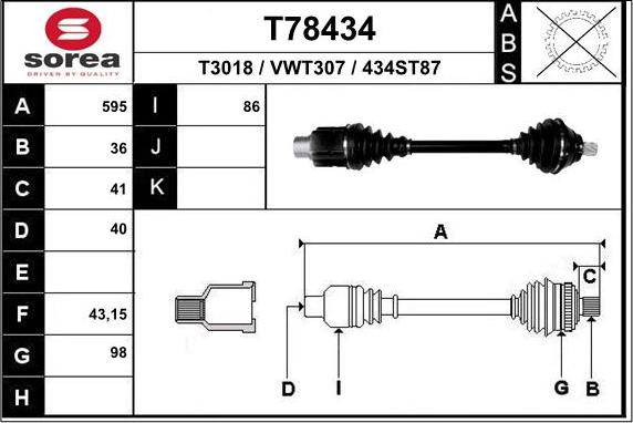 EAI T78434 - Arbre de transmission cwaw.fr