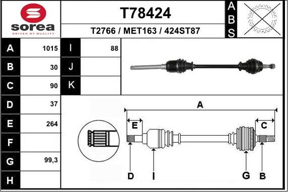 EAI T78424 - Arbre de transmission cwaw.fr