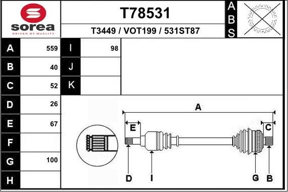 EAI T78531 - Arbre de transmission cwaw.fr