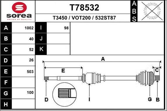 EAI T78532 - Arbre de transmission cwaw.fr