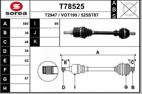 EAI T78525 - Arbre de transmission cwaw.fr