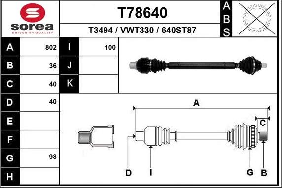 EAI T78640 - Arbre de transmission cwaw.fr