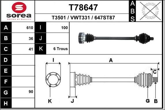 EAI T78647 - Arbre de transmission cwaw.fr