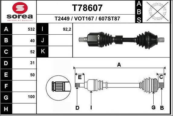 EAI T78607 - Arbre de transmission cwaw.fr