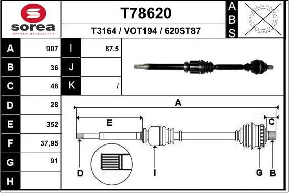 EAI T78620 - Arbre de transmission cwaw.fr