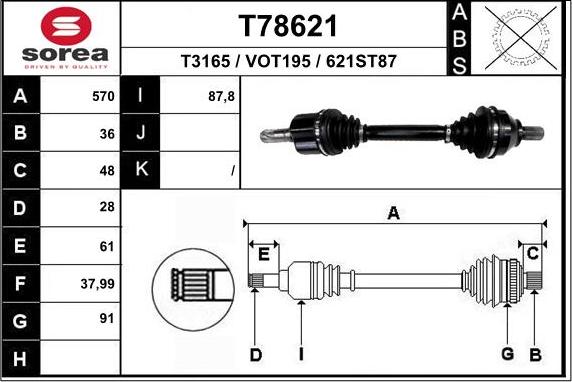 EAI T78621 - Arbre de transmission cwaw.fr