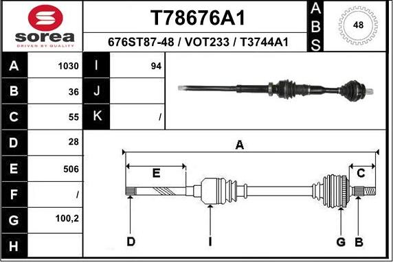 EAI T78676A1 - Arbre de transmission cwaw.fr