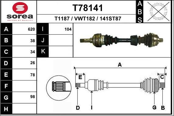 EAI T78141 - Arbre de transmission cwaw.fr