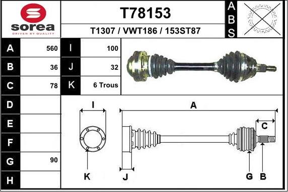 EAI T78153 - Arbre de transmission cwaw.fr