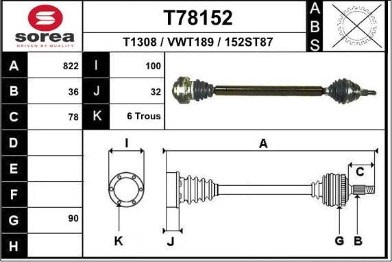 EAI T78152 - Arbre de transmission cwaw.fr