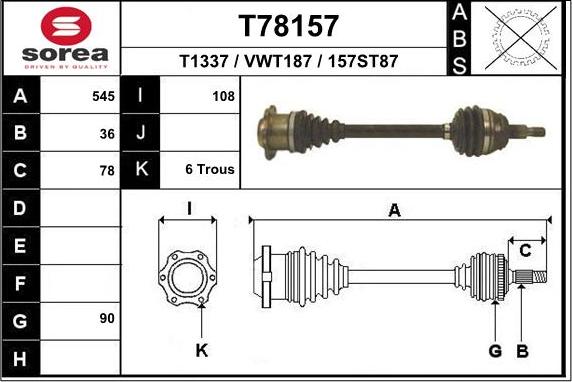 EAI T78157 - Arbre de transmission cwaw.fr