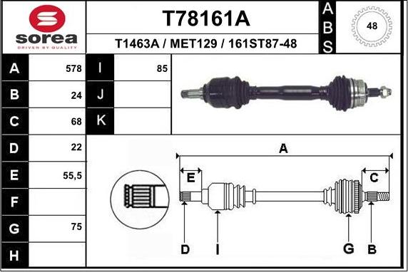 EAI T78161A - Arbre de transmission cwaw.fr