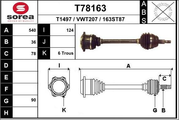 EAI T78163 - Arbre de transmission cwaw.fr