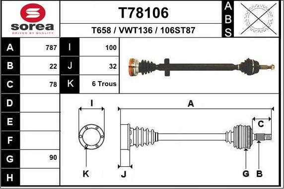 EAI T78106 - Arbre de transmission cwaw.fr