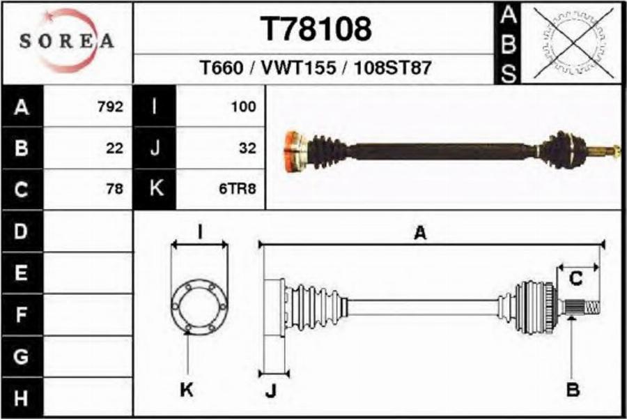 EAI T78108 - Arbre de transmission cwaw.fr