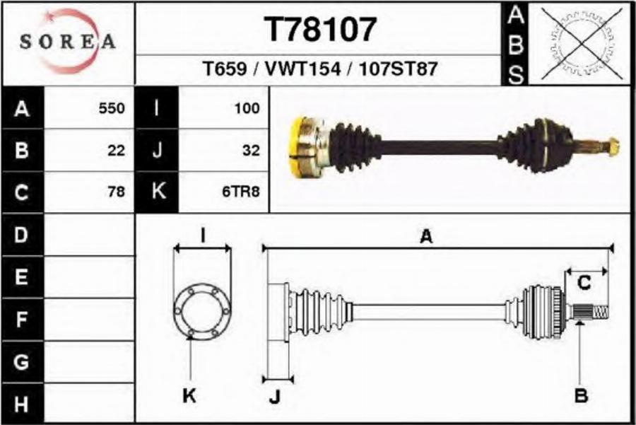 EAI T78107 - Arbre de transmission cwaw.fr