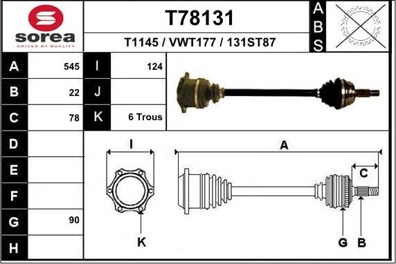 EAI T78131 - Arbre de transmission cwaw.fr