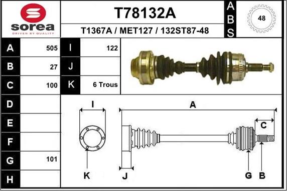 EAI T78132A - Arbre de transmission cwaw.fr