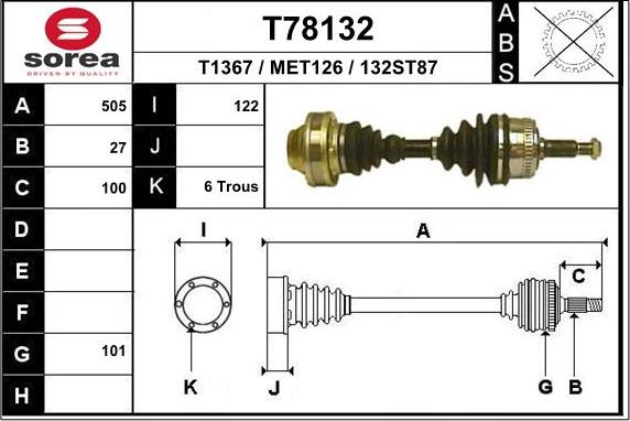 EAI T78132 - Arbre de transmission cwaw.fr