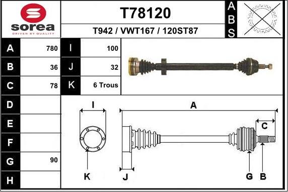 EAI T78120 - Arbre de transmission cwaw.fr