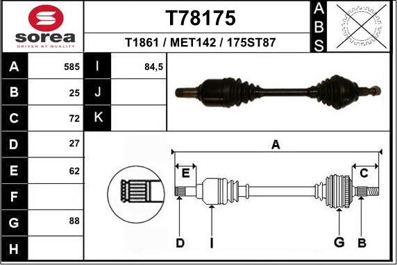 EAI T78175 - Arbre de transmission cwaw.fr