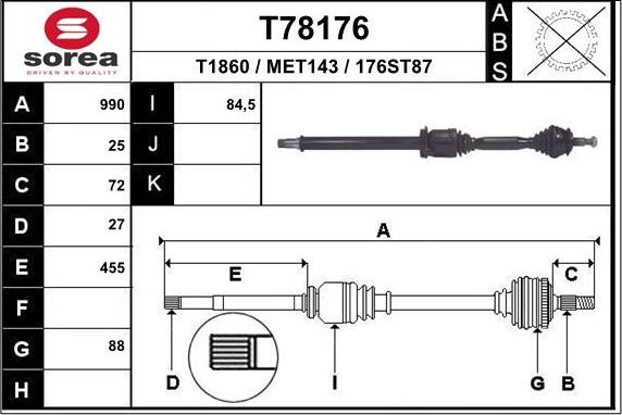 EAI T78176 - Arbre de transmission cwaw.fr