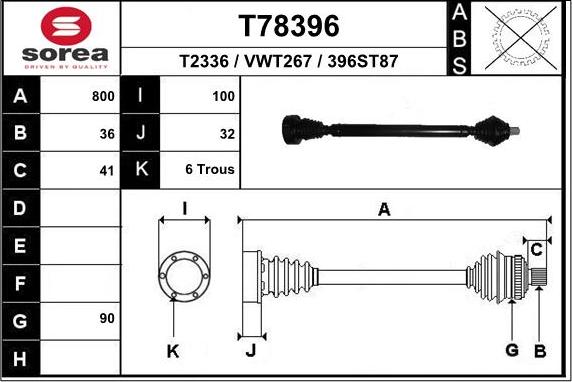 EAI T78396 - Arbre de transmission cwaw.fr