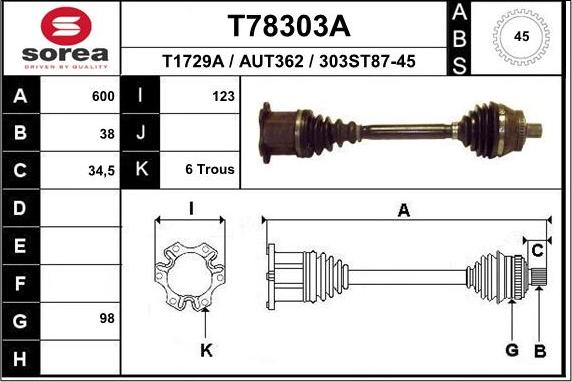 EAI T78303A - Arbre de transmission cwaw.fr